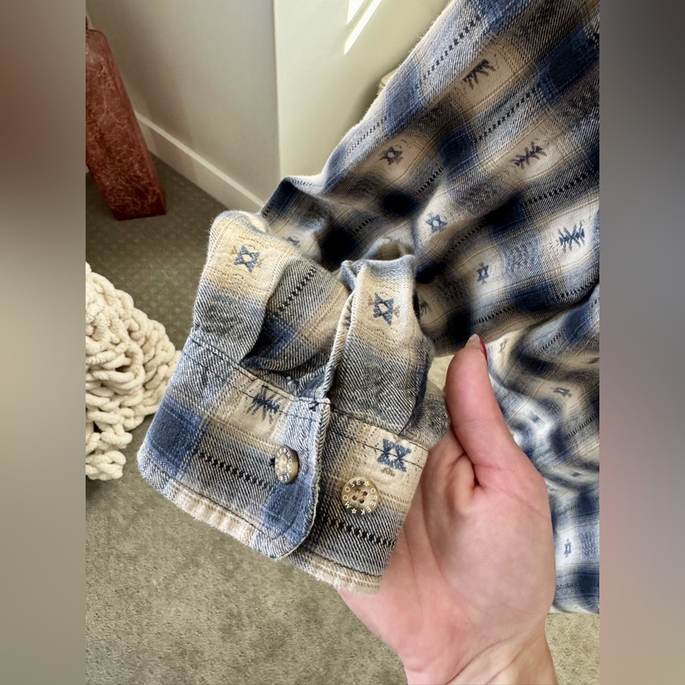 Moose Creek Blue Plaid Western Flannel Shirt XXL 100% Cotton - Picture 7 of 8